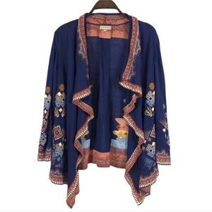 IVKO Embrodiered Linen Blend Knit Cardigan